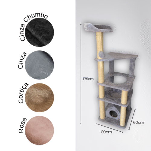 Arranhador Big Torre com Casinha – 175cm de Altura | Gatos Exigentes - Imagem 5