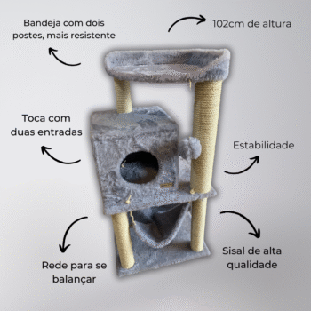 Arranhador Toca Uno Ideal para janelas – 102cm de Altura | Básico - Imagem 5