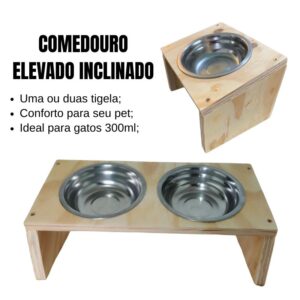 COMEDOURO ELEVADO INCLINADO COMPENSADO CRU